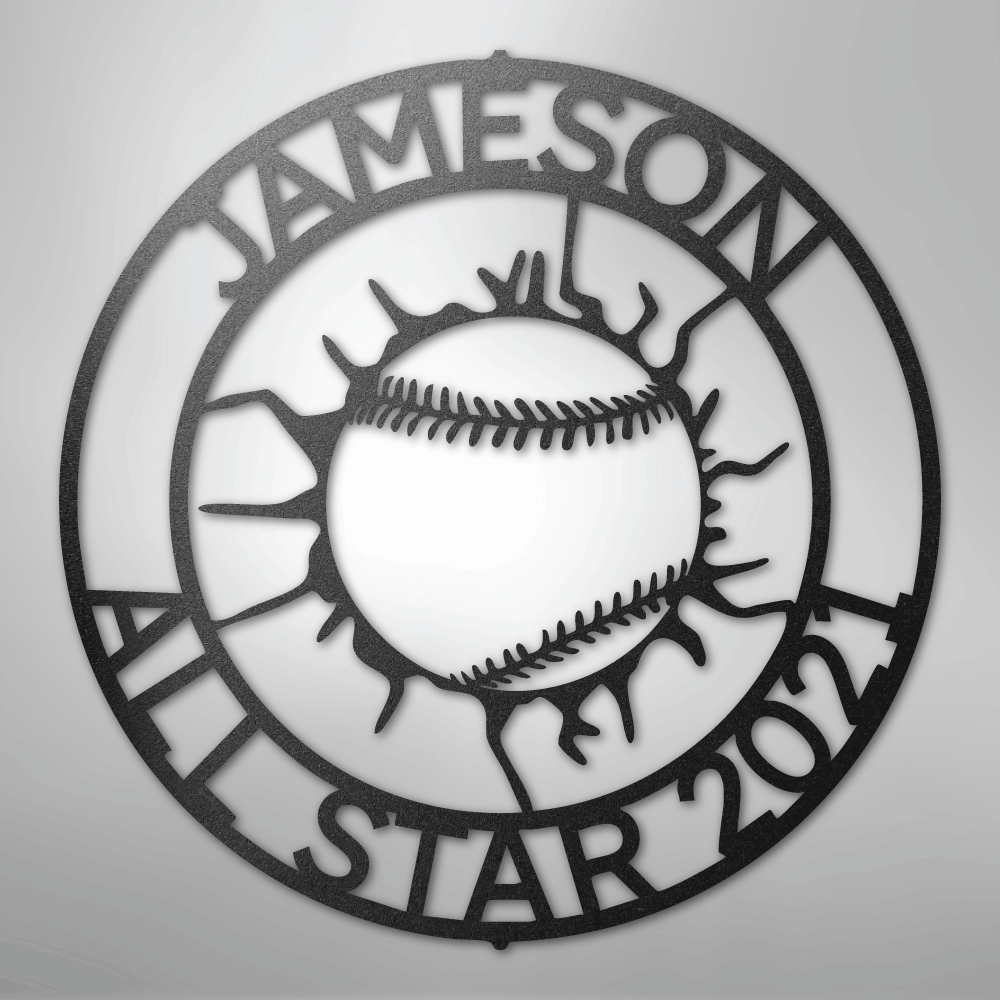 My Easy Monogram Steel Sign Black / 12" Ball Wall Monogram