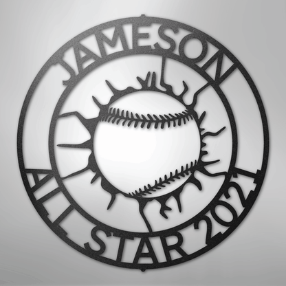 My Easy Monogram Steel Sign Black / 12" Ball Wall Monogram