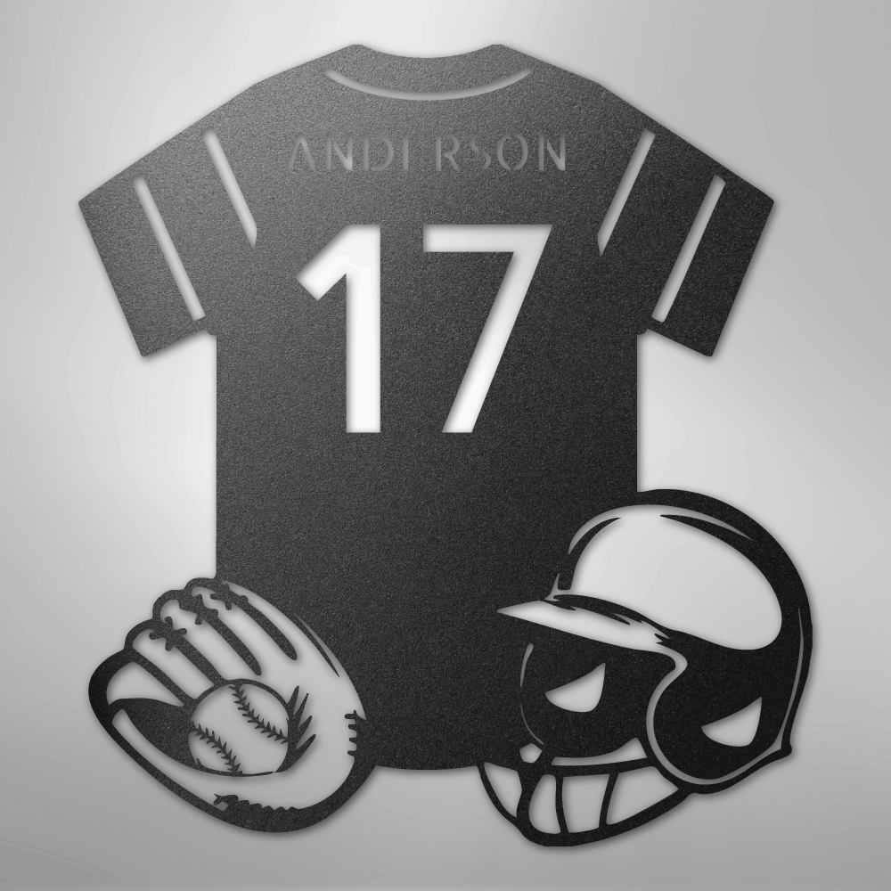 My Easy Monogram Steel Sign Black / 12" Baseball Gear Monogram - Steel Sign