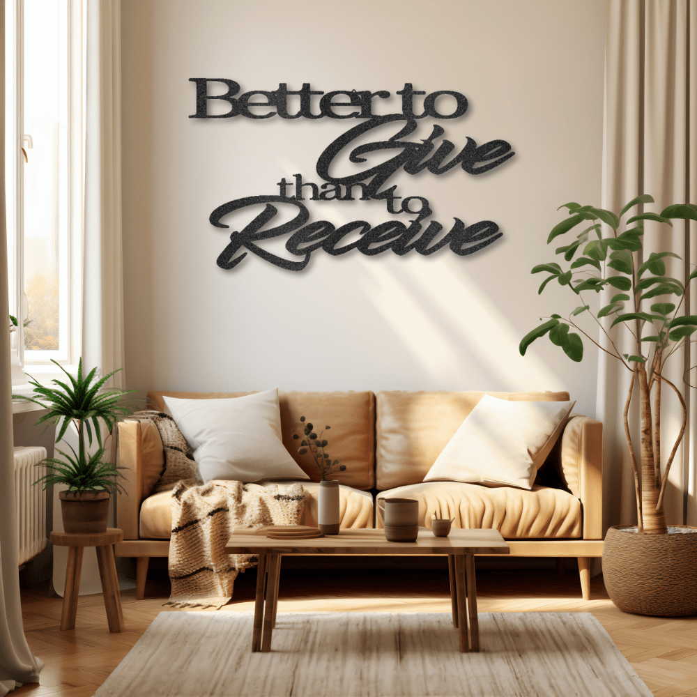 My Easy Monogram Steel Sign Black / 12" Better to Give Quote - Steel Sign