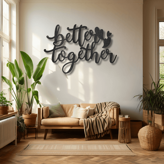 My Easy Monogram Steel Sign Black / 12" Better Together Quote - Steel Sign