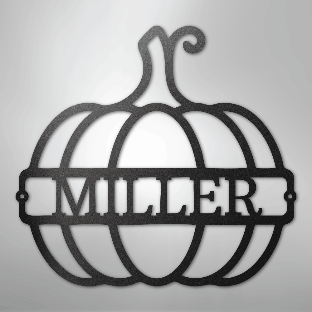 My Easy Monogram Steel Sign Black / 12" Big Pumpkin Monogram - Steel Sign