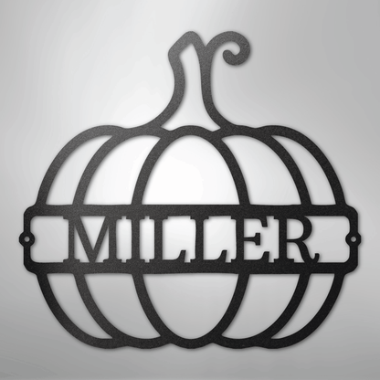 My Easy Monogram Steel Sign Black / 12" Big Pumpkin Monogram - Steel Sign