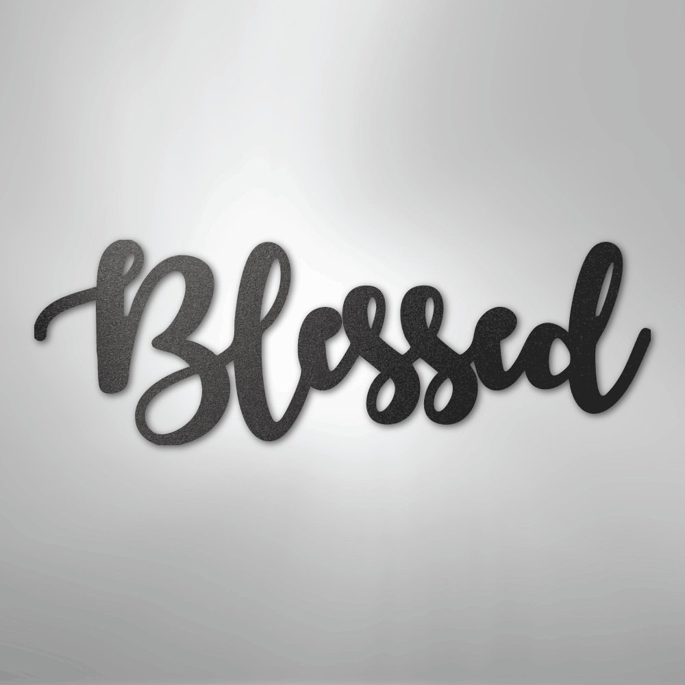 My Easy Monogram Steel Sign Black / 12" Blessed Script - Steel Sign