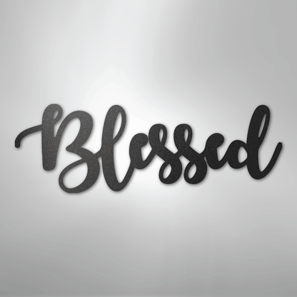 My Easy Monogram Steel Sign Black / 12" Blessed Script - Steel Sign