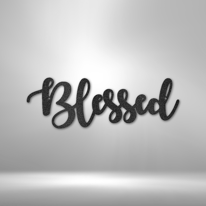 My Easy Monogram Steel Sign Black / 12" Blessed Script - Steel Sign