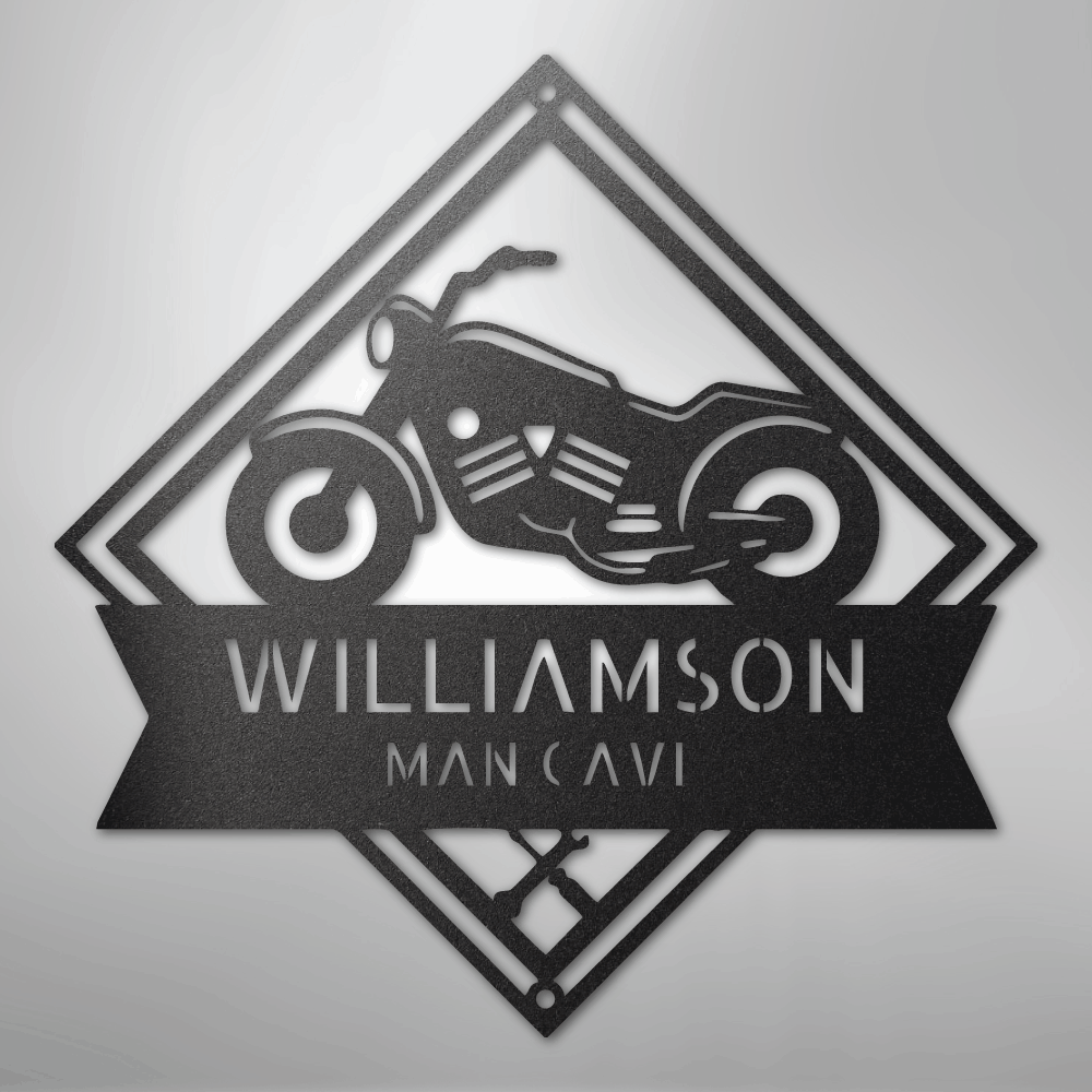 My Easy Monogram Steel Sign Black / 12" Born to Be Wild Monogram - Steel Sign