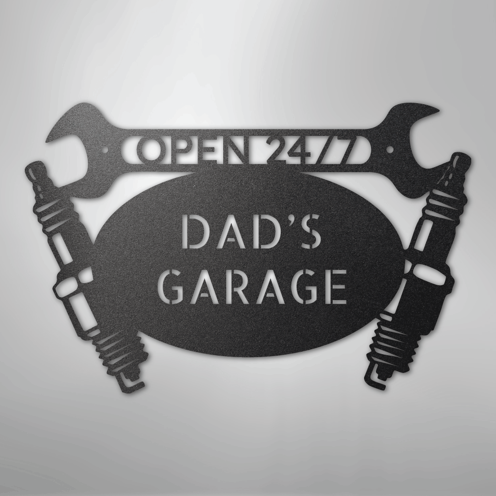 My Easy Monogram Steel Sign Black / 12" Car Garage Monogram - Steel Sign