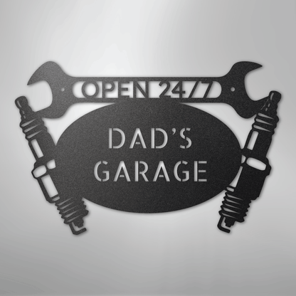 My Easy Monogram Steel Sign Black / 12" Car Garage Monogram - Steel Sign