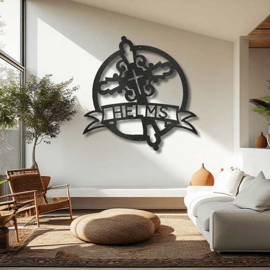 My Easy Monogram Steel Sign Black / 12" Catholic Monogram - Steel Sign