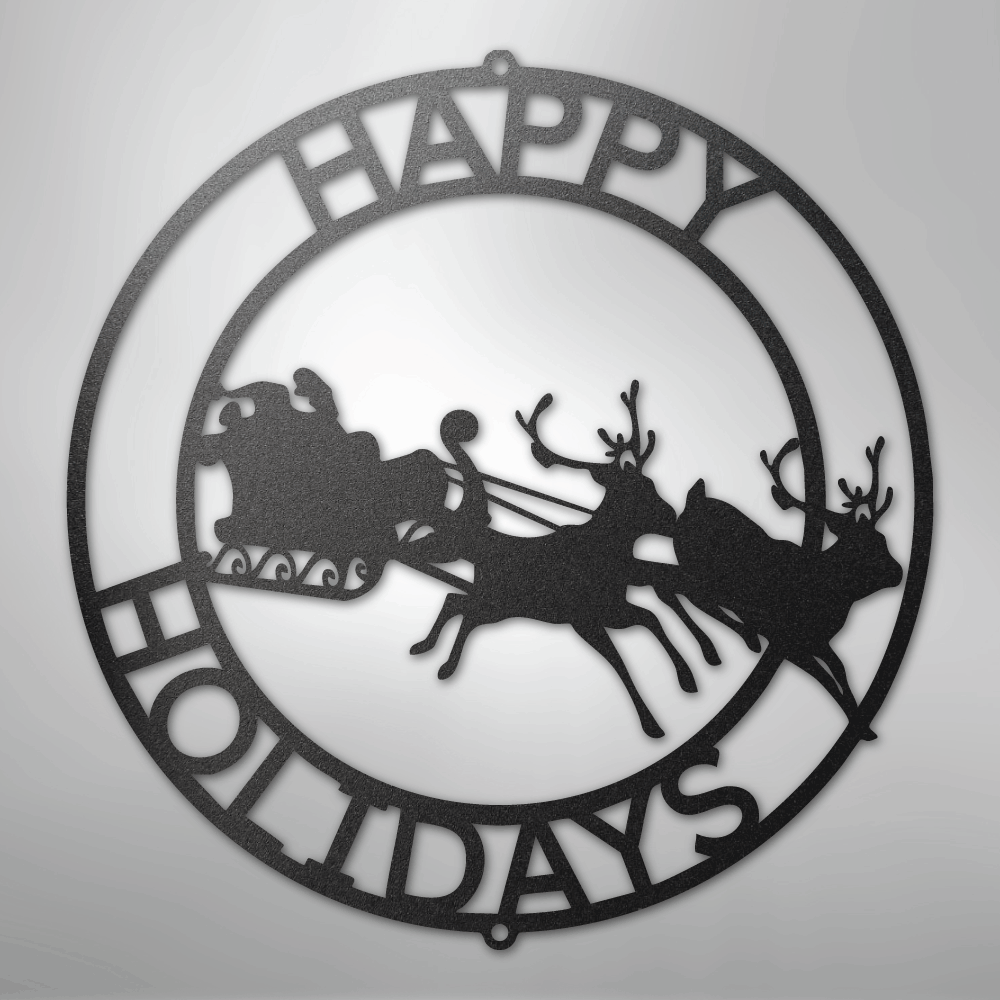 My Easy Monogram Steel Sign Black / 12" Christmas Cheer Monogram - Steel Sign