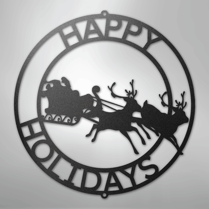 My Easy Monogram Steel Sign Black / 12" Christmas Cheer Monogram - Steel Sign