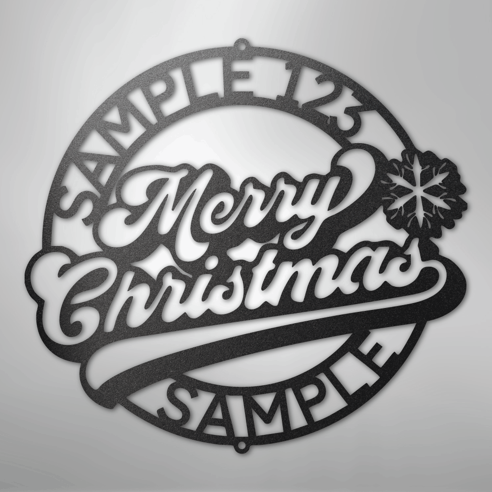 My Easy Monogram Steel Sign Black / 12" Christmas Ring Monogram - Steel Sign