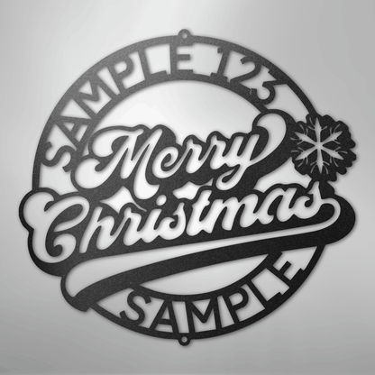 My Easy Monogram Steel Sign Black / 12" Christmas Ring Monogram - Steel Sign