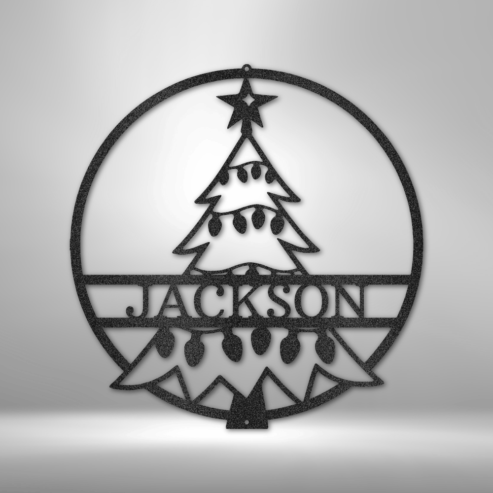 My Easy Monogram Steel Sign Black / 12" Christmas Tree Monogram - Steel Sign