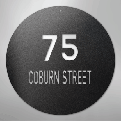 My Easy Monogram Steel Sign Black / 12" Circle Address - Steel Sign
