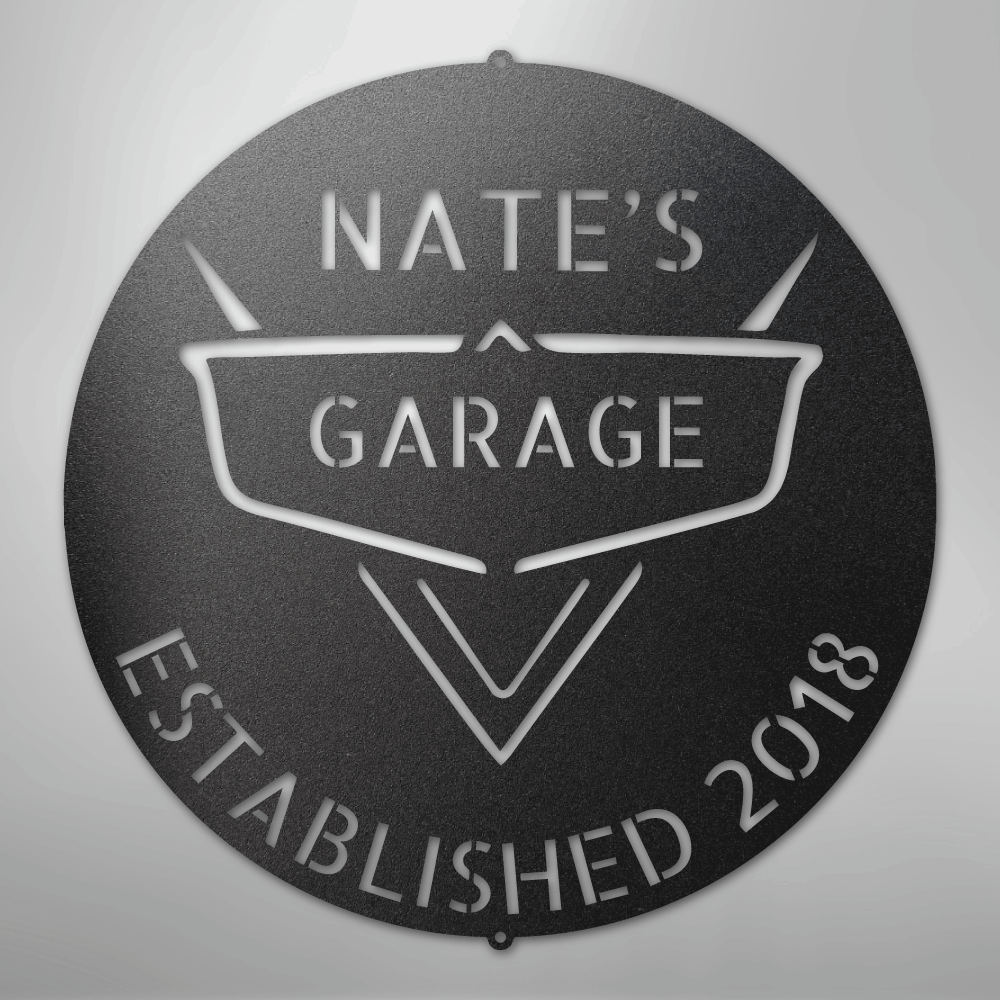 My Easy Monogram Steel Sign Black / 12" Classic Car Monogram - Steel Sign
