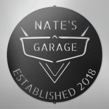 My Easy Monogram Steel Sign Black / 12" Classic Car Monogram - Steel Sign