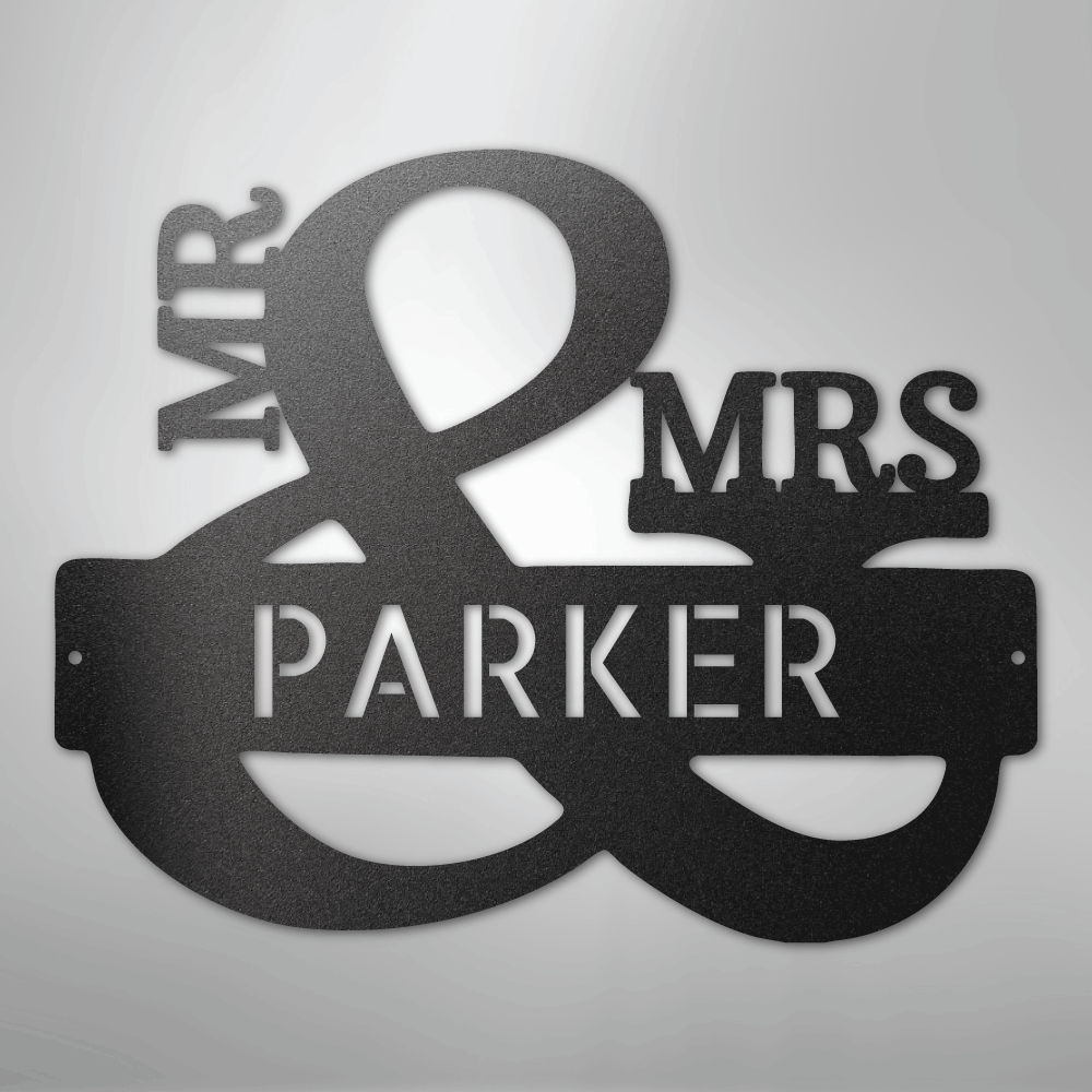 My Easy Monogram Steel Sign Black / 12" Couples Monogram - Steel Sign