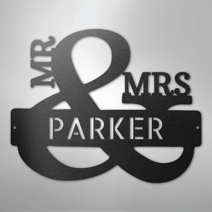 My Easy Monogram Steel Sign Black / 12" Couples Monogram - Steel Sign