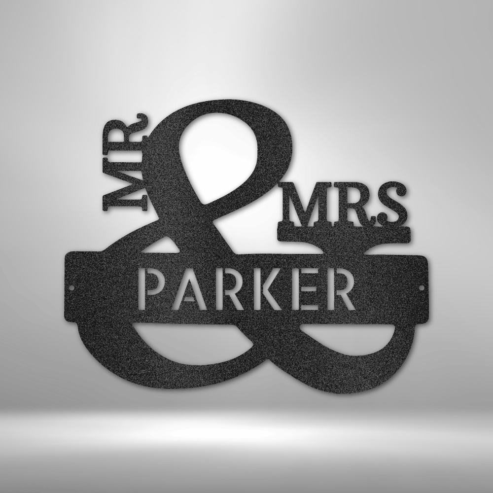 My Easy Monogram Steel Sign Black / 12" Couples Monogram - Steel Sign