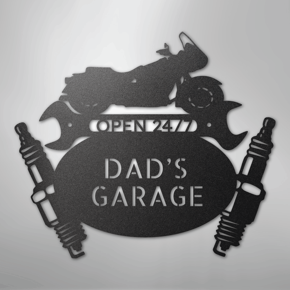 My Easy Monogram Steel Sign Black / 12" Cruiser Mechanic Monogram - Steel Sign