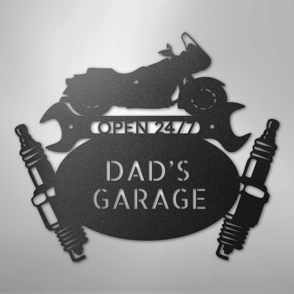 My Easy Monogram Steel Sign Black / 12" Cruiser Mechanic Monogram - Steel Sign