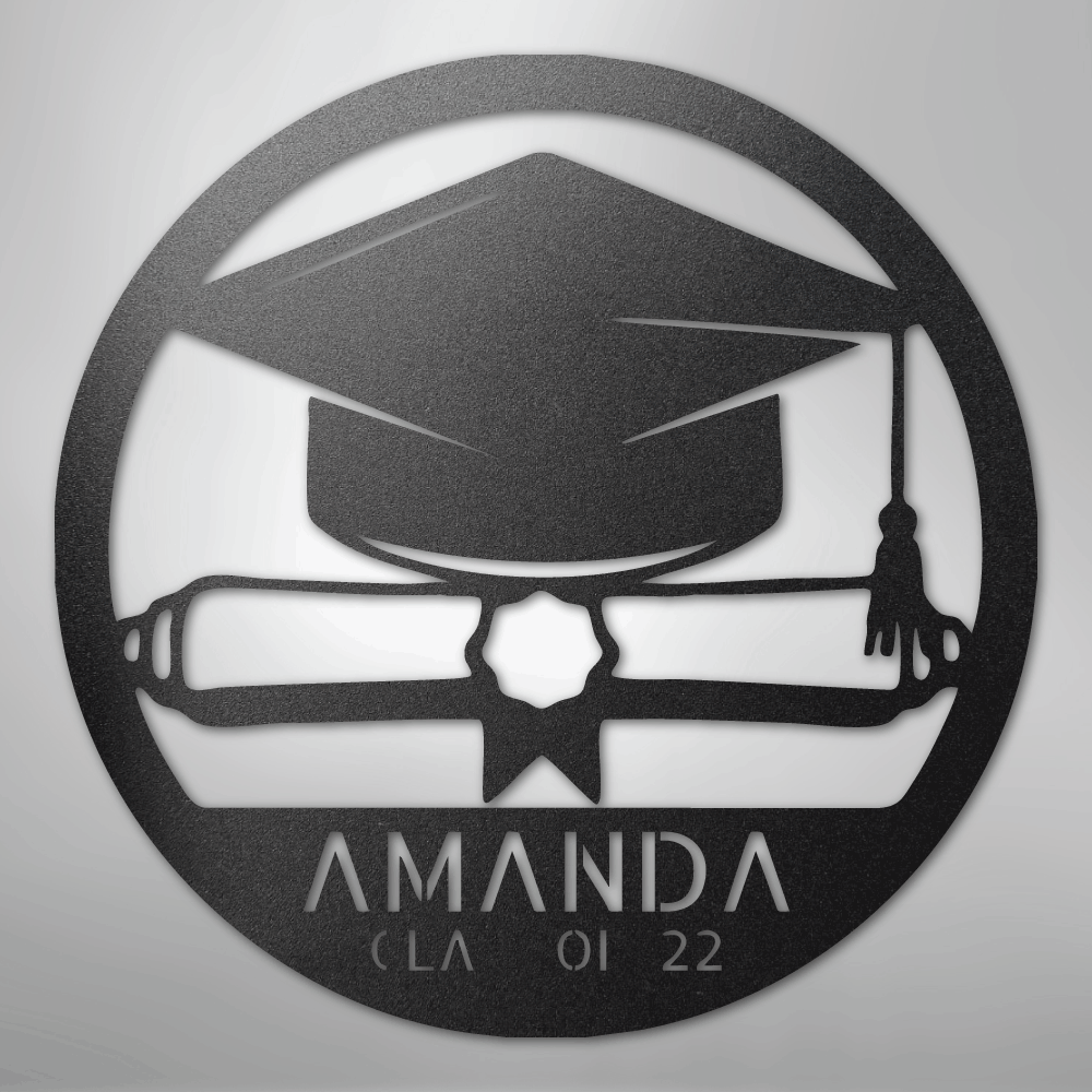 My Easy Monogram Steel Sign Black / 12" Diploma Monogram - Steel Sign