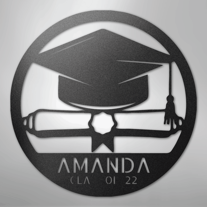 My Easy Monogram Steel Sign Black / 12" Diploma Monogram - Steel Sign