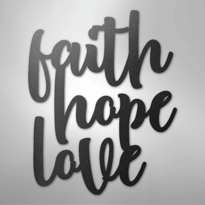 My Easy Monogram Steel Sign Black / 12" Faith Hope Love Script - Steel Sign