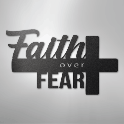 My Easy Monogram Steel Sign Black / 12" Faith Over Fear- Steel Sign
