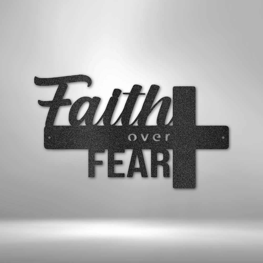 My Easy Monogram Steel Sign Black / 12" Faith Over Fear- Steel Sign