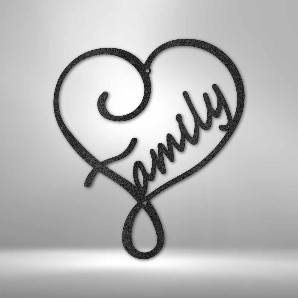 My Easy Monogram Steel Sign Black / 12" Family Love - Steel Sign