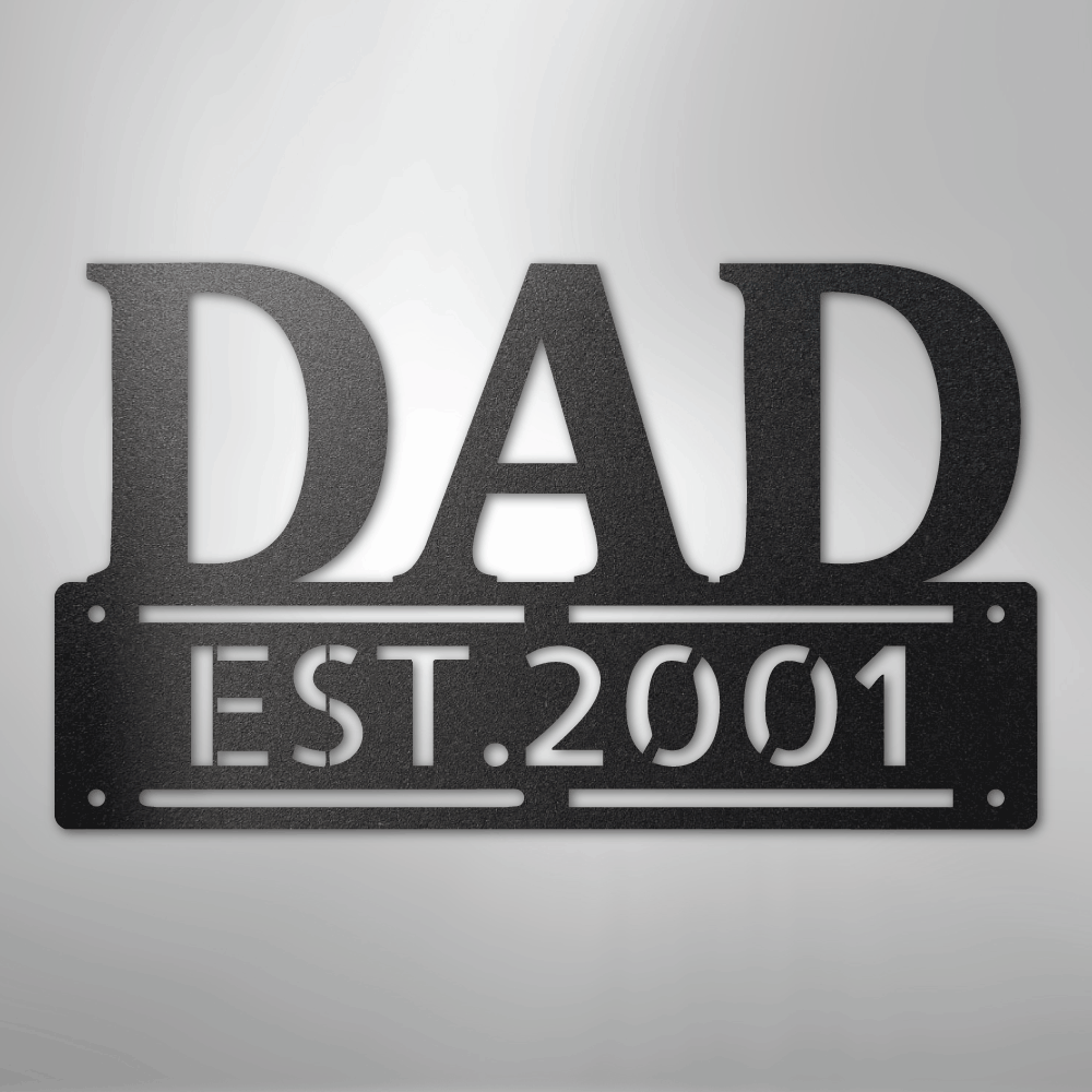 My Easy Monogram Steel Sign Black / 12" Father's Day - Steel Sign