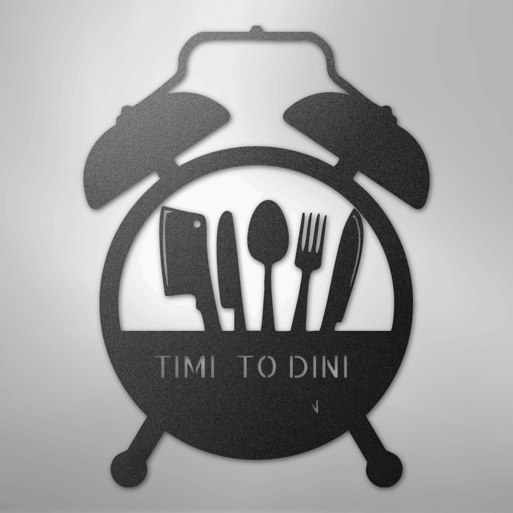 My Easy Monogram Steel Sign Black / 12" Food Time Monogram - Steel Sign