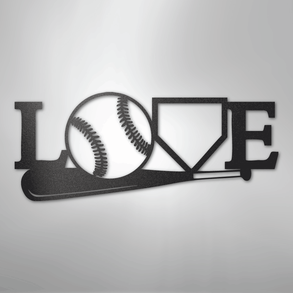 My Easy Monogram Steel Sign Black / 12" For The Love Of The Game - Metal Sign