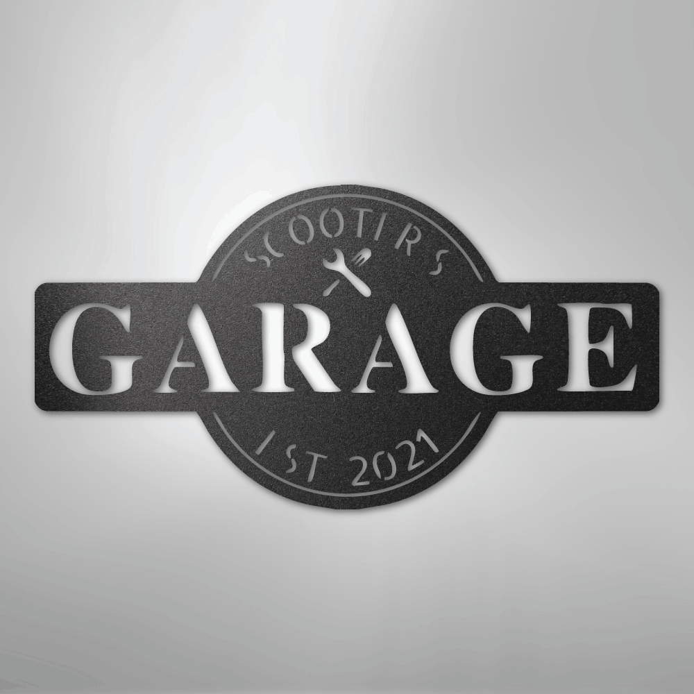 My Easy Monogram Steel Sign Black / 12" Garage Monogram - Metal Sign