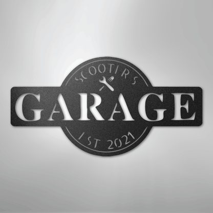 My Easy Monogram Steel Sign Black / 12" Garage Monogram - Metal Sign