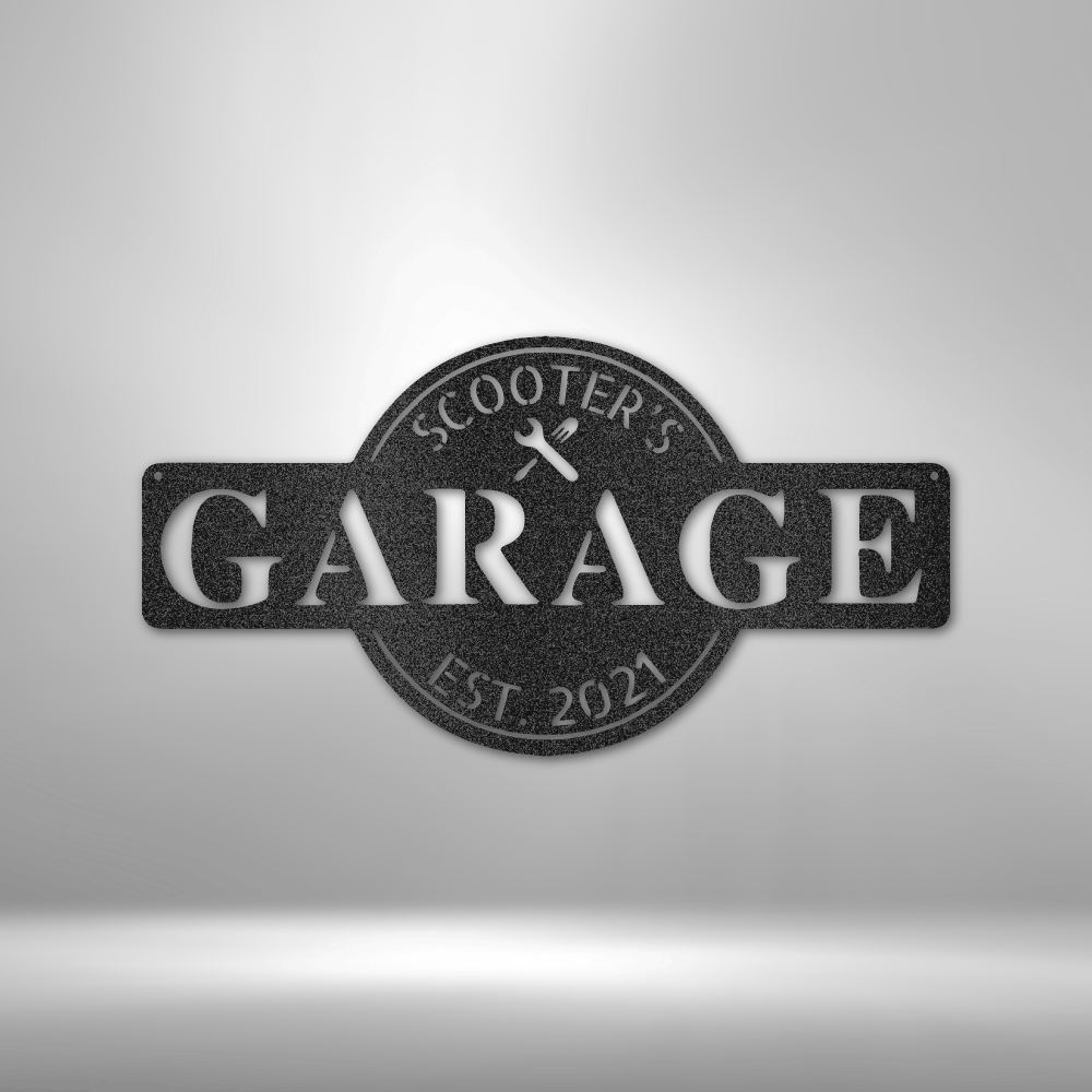 My Easy Monogram Steel Sign Black / 12" Garage Monogram - Metal Sign