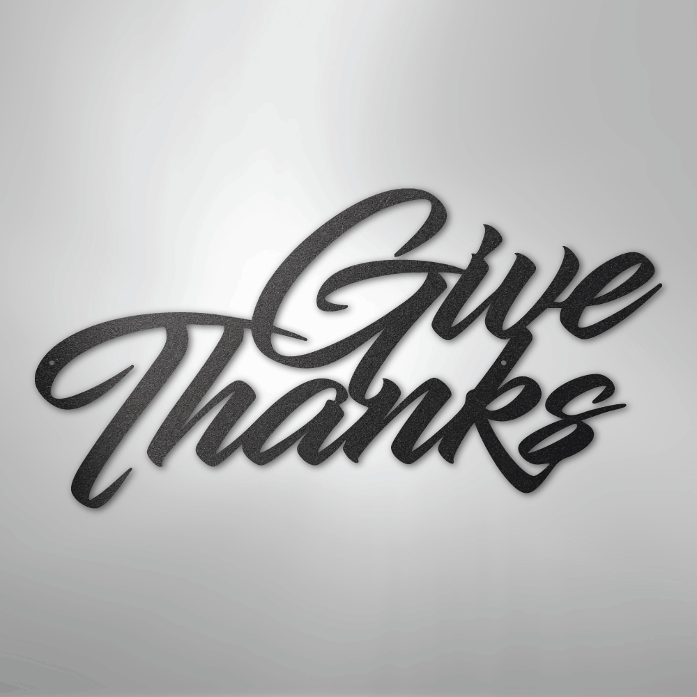 My Easy Monogram Steel Sign Black / 12" Give Thanks - Steel Sign