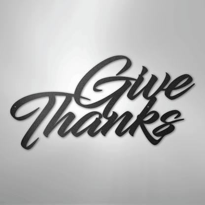 My Easy Monogram Steel Sign Black / 12" Give Thanks - Steel Sign