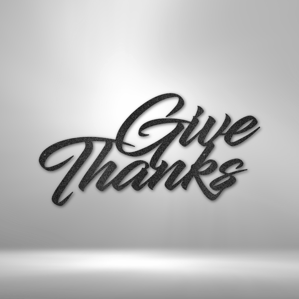 My Easy Monogram Steel Sign Black / 12" Give Thanks - Steel Sign