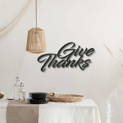 My Easy Monogram Steel Sign Black / 12" Give Thanks - Steel Sign