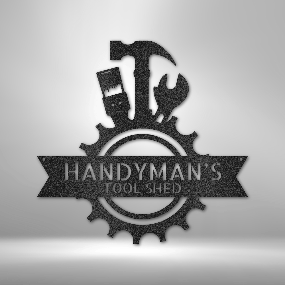 My Easy Monogram Steel Sign Black / 12" Handyman Shop Monogram - Steel Sign