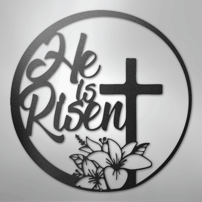 My Easy Monogram Steel Sign Black / 12" He is Risen - Steel Sign