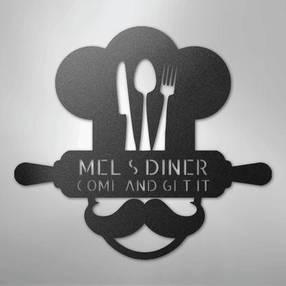 My Easy Monogram Steel Sign Black / 12" Home Chef Monogram - Steel Sign