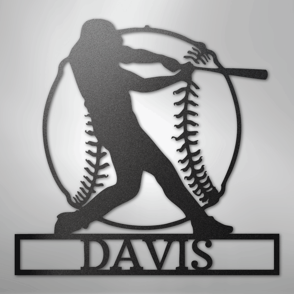 My Easy Monogram Steel Sign Black / 12" Home Run Monogram - Metal Sign