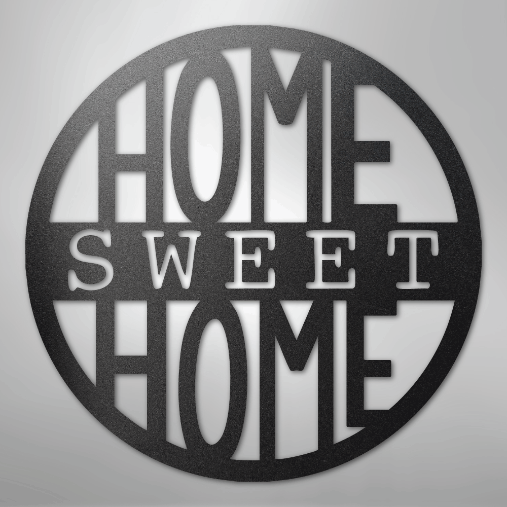 My Easy Monogram Steel Sign Black / 12" Home Sweet Home Circle - Steel Sign