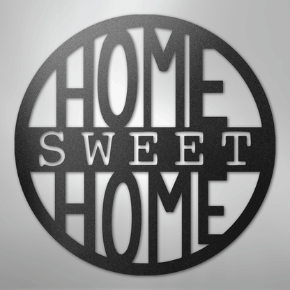 My Easy Monogram Steel Sign Black / 12" Home Sweet Home Circle - Steel Sign