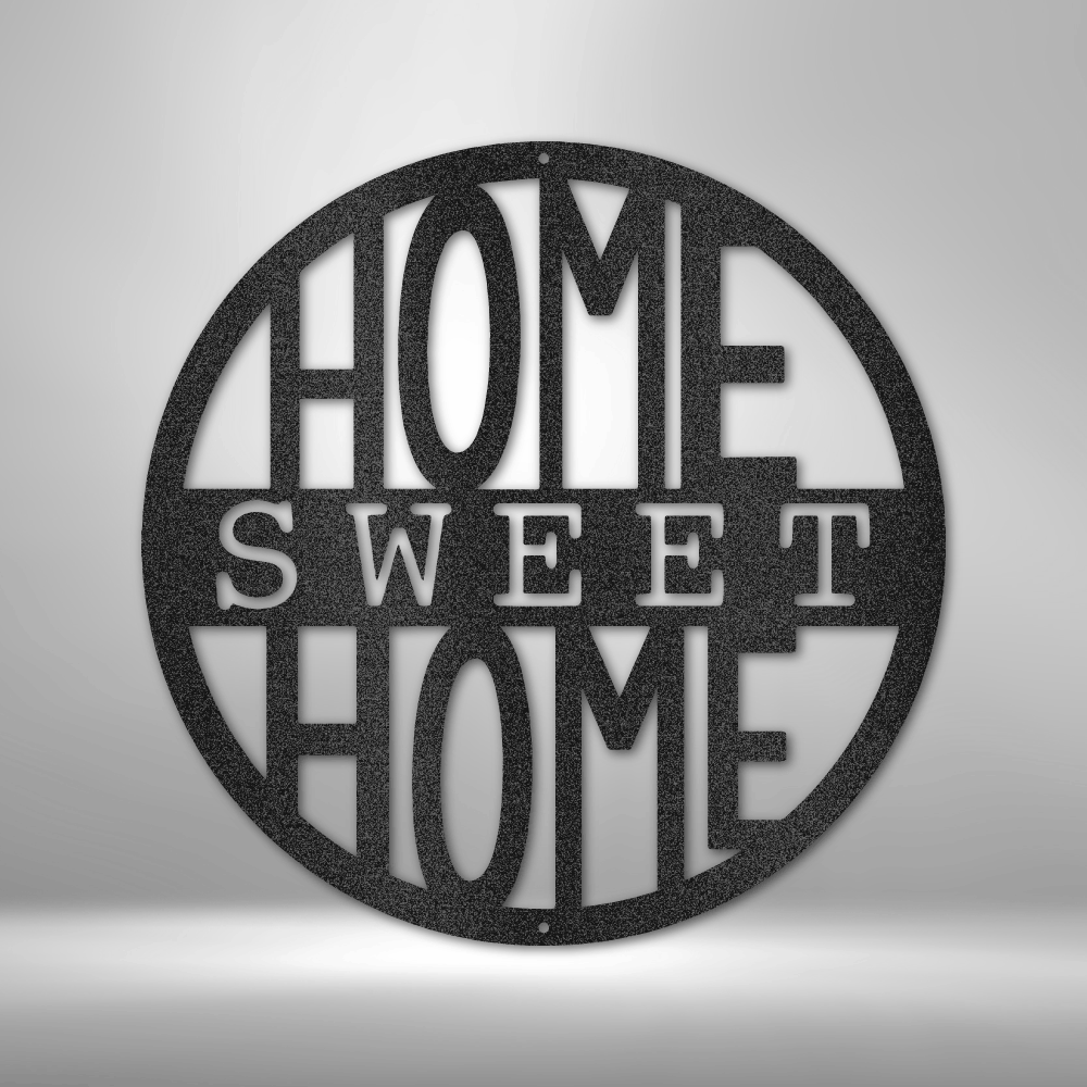 My Easy Monogram Steel Sign Black / 12" Home Sweet Home Circle - Steel Sign